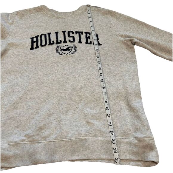 Hollister Sweatshirt Womens M Pullover Crewneck Spell Out Grey - Picture 6 of 9